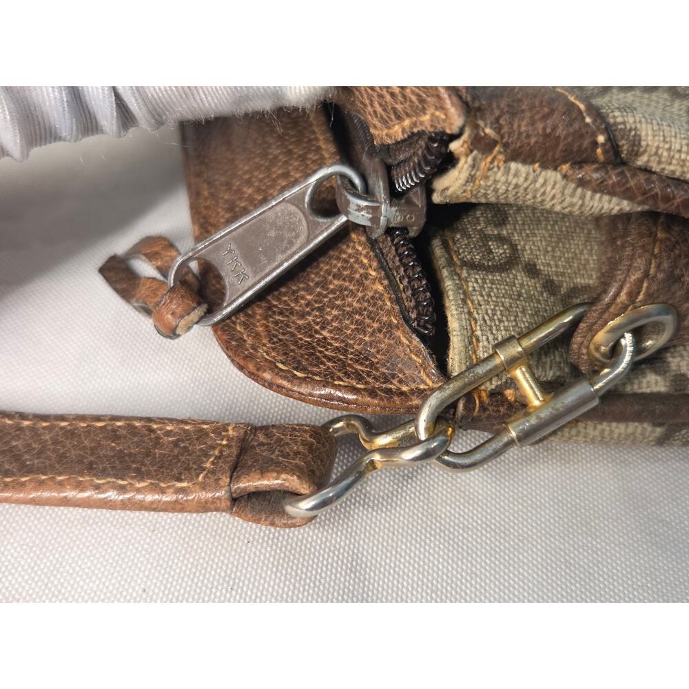 Gucci GG Supreme Web Stripe Crossbody Messenger Bag Ophidia Vintage Leather Trim - Picture 8 of 15